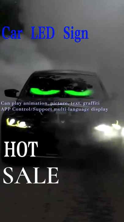 Panneau LED Flexible Pour Voiture - Affichage Bluetooth Personnalisable - 120 X 595 Mm - Yeux De Diable, Messages, Animations