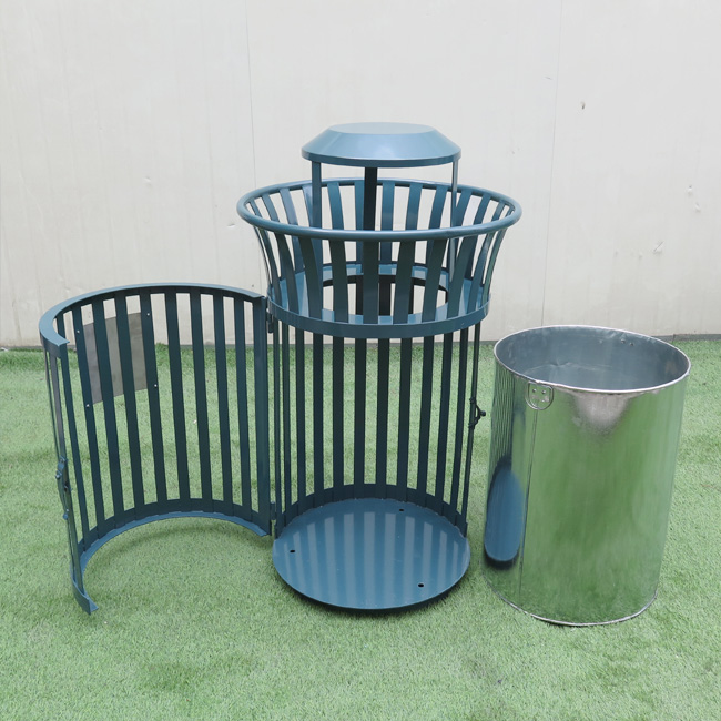 35/40/45/50L Outdoor Street Public Steel Garbage Trash bin Roadside Municipal Dustbin