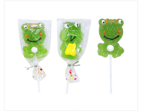 青蛙形状软糖棒棒糖糖果甜