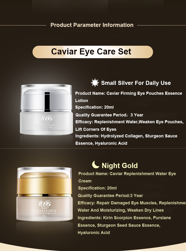 Factory New Desgin Promasks Brand Caviar Anti Aging Facial Eye Cream Care Set