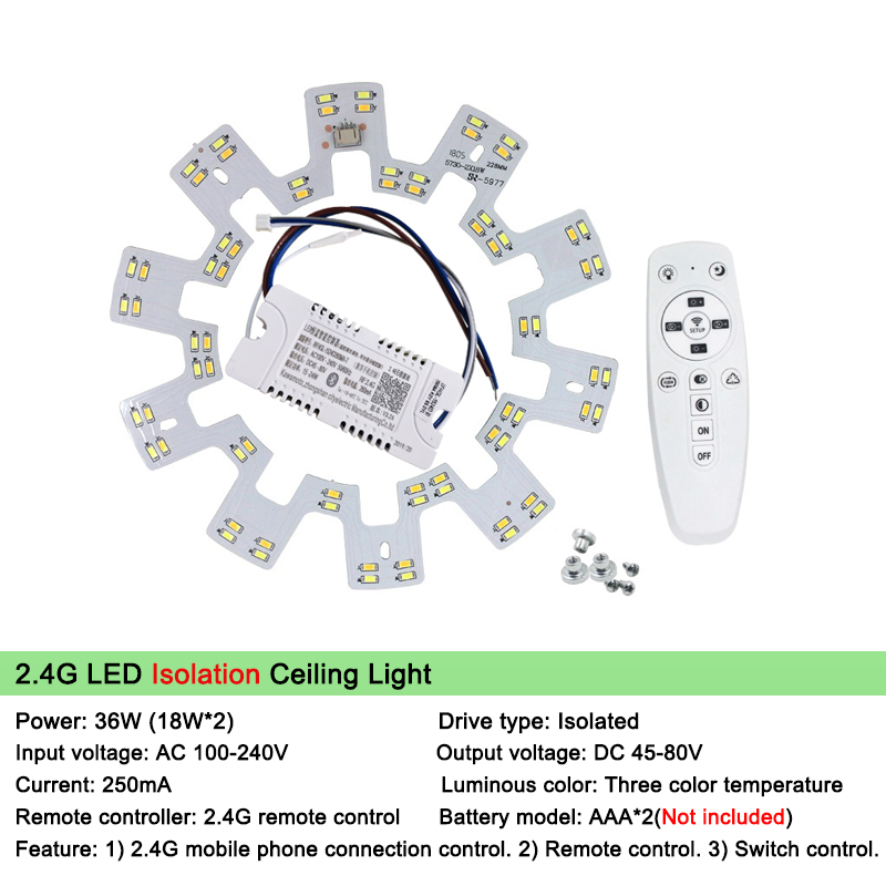 Intelligente 2,4-G-Ersatzlichtquellenoberfläche für die Fernbedienung von Kronleuchter-Decken-LED-Downlight-Deckenlicht-Controller