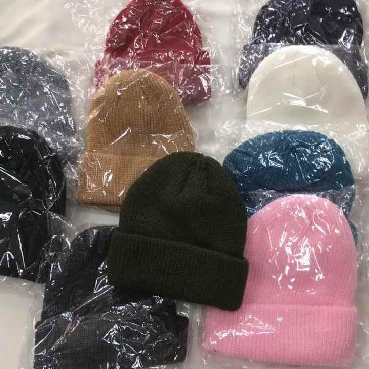 Wholesale 2024 Short Style Beanie Hat Cheap Blank Docker Hat Cap Knitted  Warm Winter Hat for Men Outdoor Casual Dress