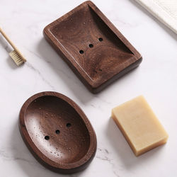 2020 New Design of Black Walnut Solid Wood Soap Box, Bathroom Face Washing Soap and Soap Box