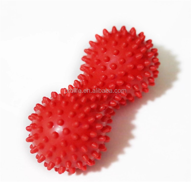 YXL316 арахисовая форма, оптовая продажа, жесткий точечный Шипованный массажный ролик для шеи, арахисовый Массажный мяч для ног