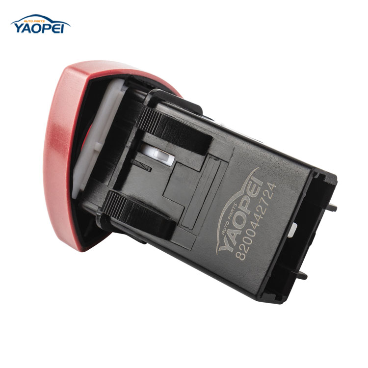 YAOPEI Bouton Interrupteur de Feux de D/étresse Rouge 8200442724