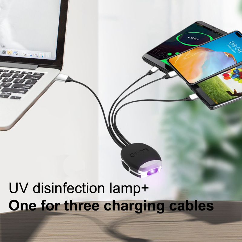 Портативный стерилизация 3 в 1 светящаяся дезинфекция УФ лампа usb кабель для передачи данных