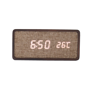 Time Date Temperature LED Digital Wooden Alarm Clock with USB Charger