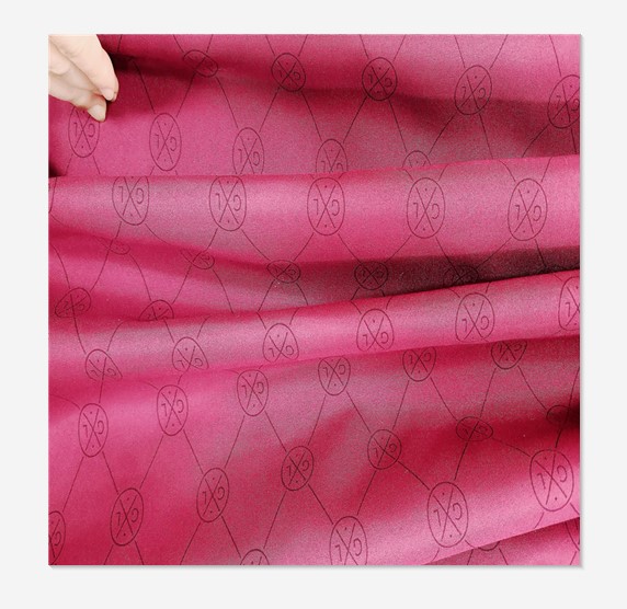 Soft feel Burgendy print peach fabric Polyester used for bag lining