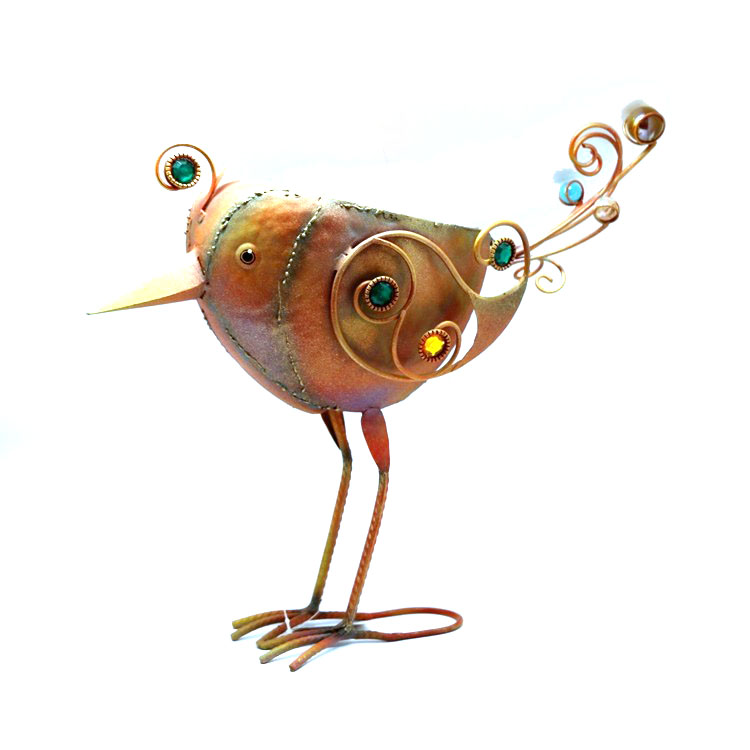 Customized Retro Europe Promotional Feature Colorful Glass Ball Bird Decoration Flower Pot