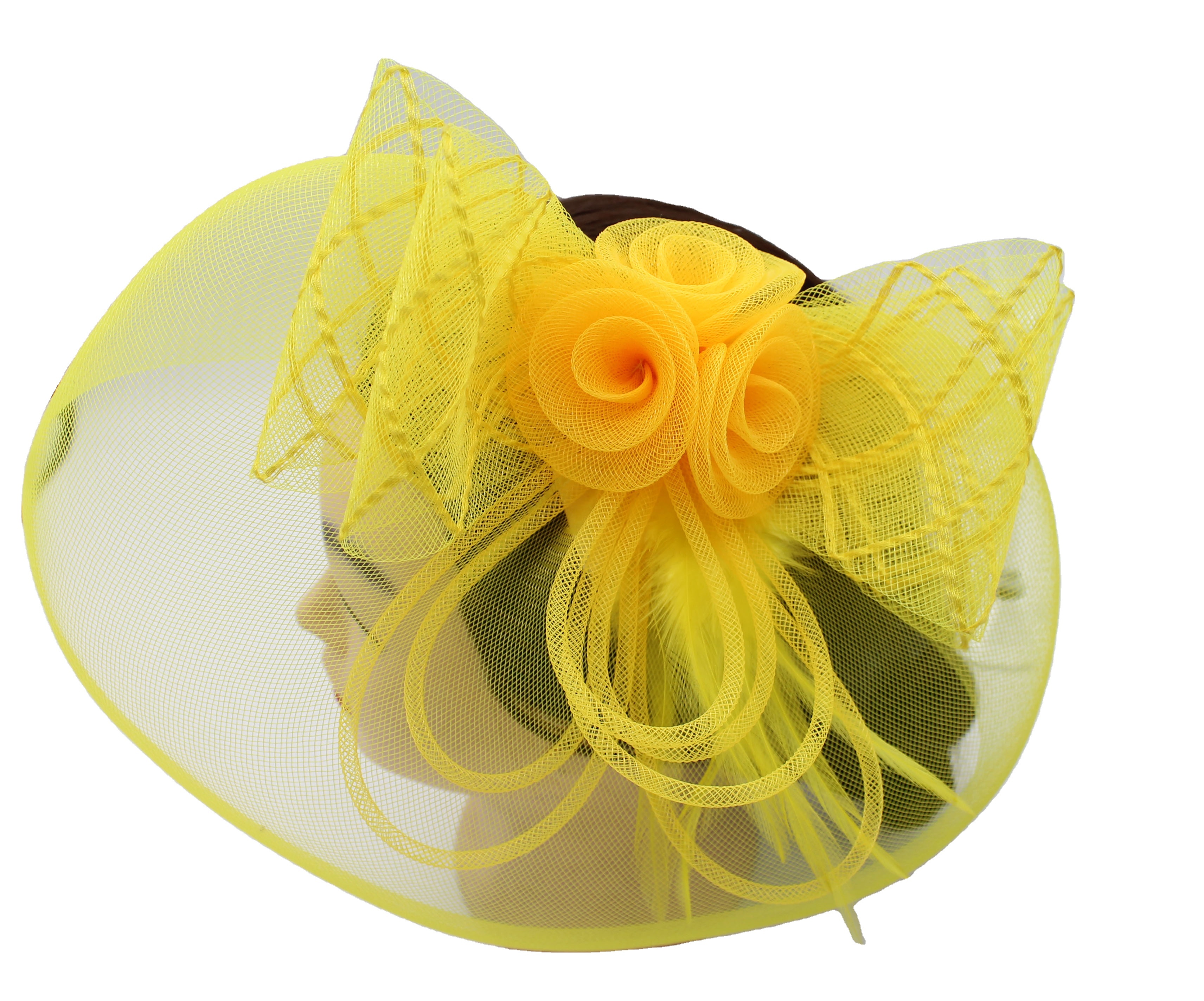 Желтые женские модные шляпы для церкви и вечеринок, женские свадебные шляпы, 2021