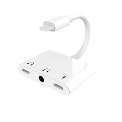 3 em 1 dupla relâmpago ao adaptador de 3.5 milímetros adaptador de áudio aux para 6 carregar e ouvir/7/8/X/11/11 pro max