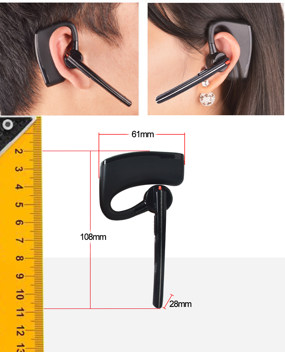 Oreillette Mono Pour Talkie-Walkie | Compatible Kenwood, Baofeng UV-5R - Avec Micro PTT