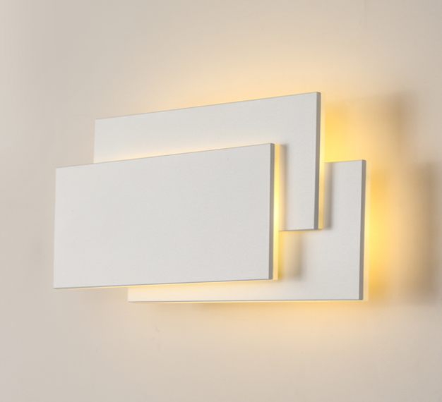 Aluminum white wall lamp indoor hotel wall lamp decorative led source for Corridor background wall