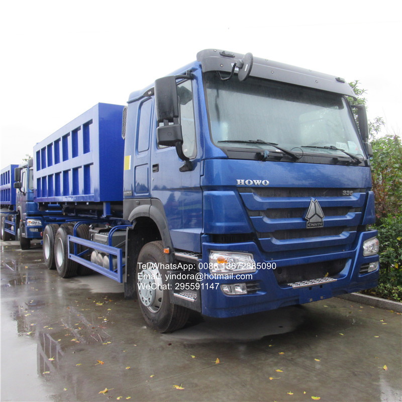 sinotruk howo新滚落后装载机回收废品收集集装箱钩车出售