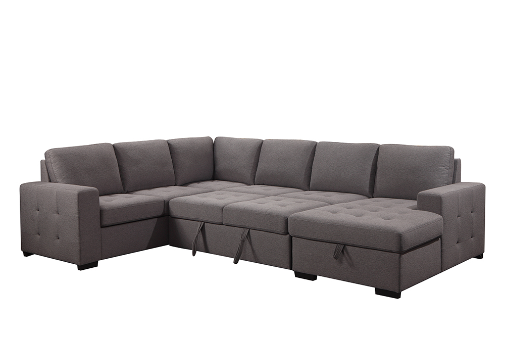 Living room sectional  sofa couch U shaped sleeper sofa bed with storage