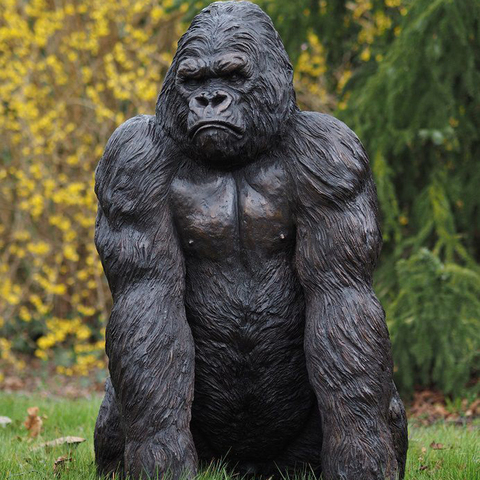 高品质的生活大小青铜大猩猩雕像