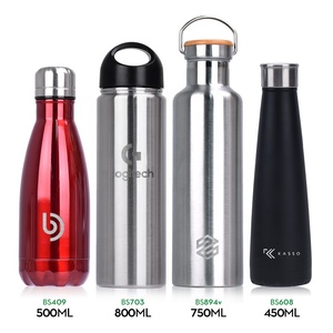 BPA free Small Mouth custom logo Gym Run Sport Single Wall Stainless Steel Water Bottles With Bamboo Lid