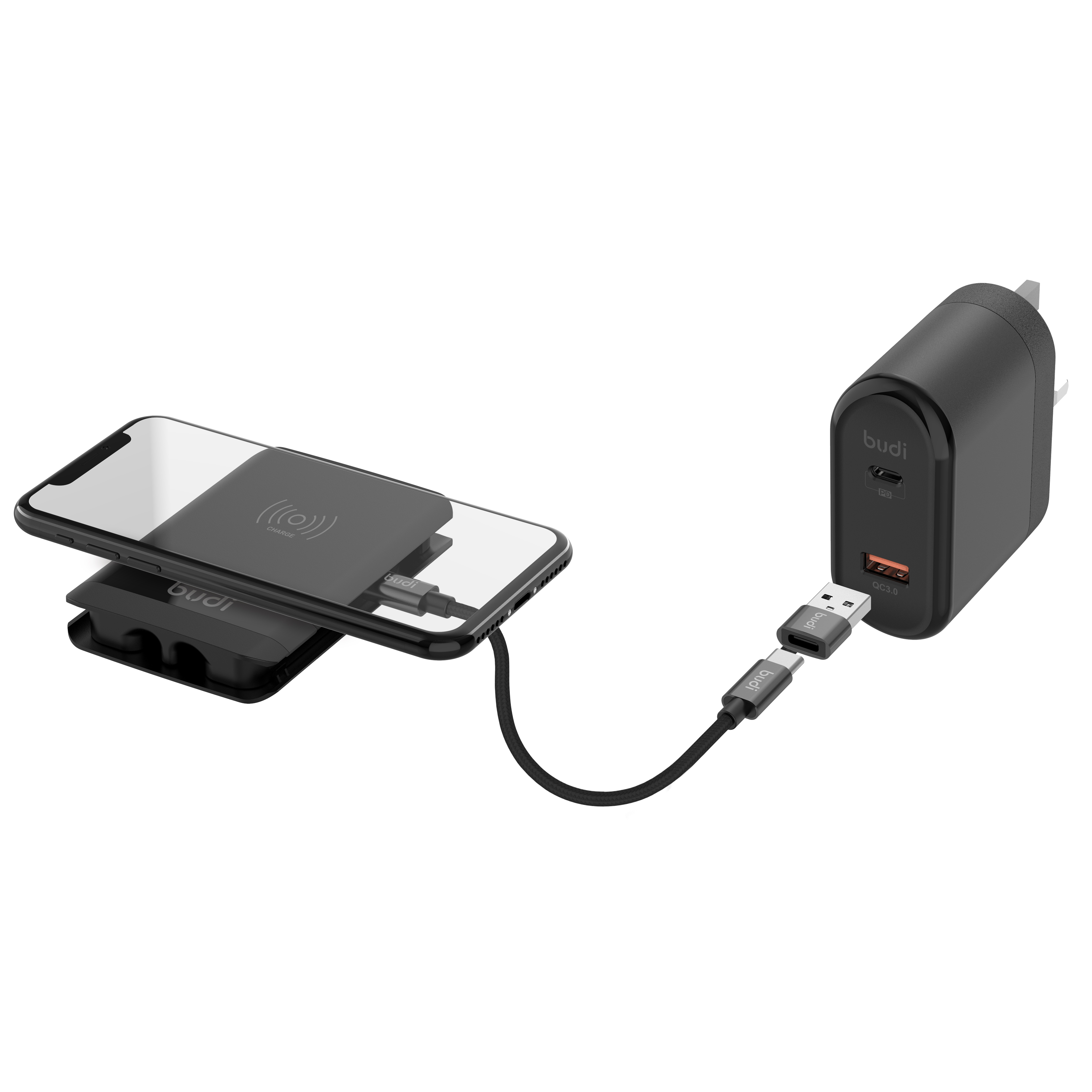 Новинка 2020, универсальный держатель для всех смартфонов, без магнитной подставки для мобильного телефона, с беспроводным зарядным устройством и usb-кабелями