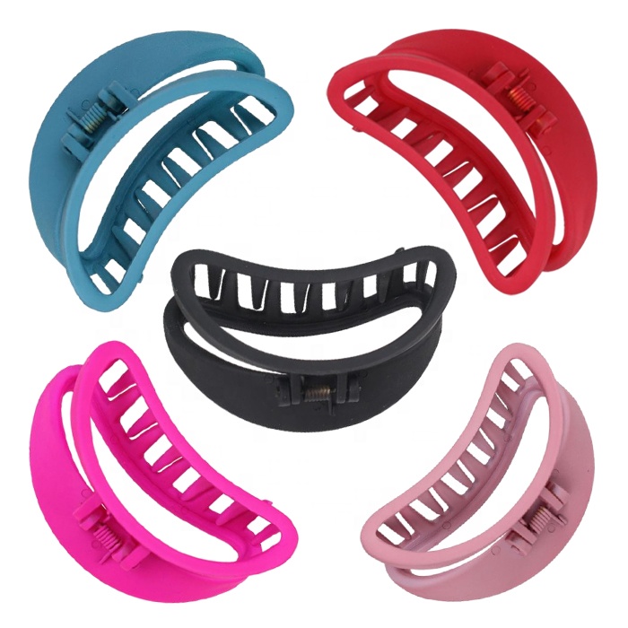 Корейская версия популярной упругой краски многоцветная матовая пластиковая клипса половина-Луна дамы конский хвост клип Мода Волосы acces