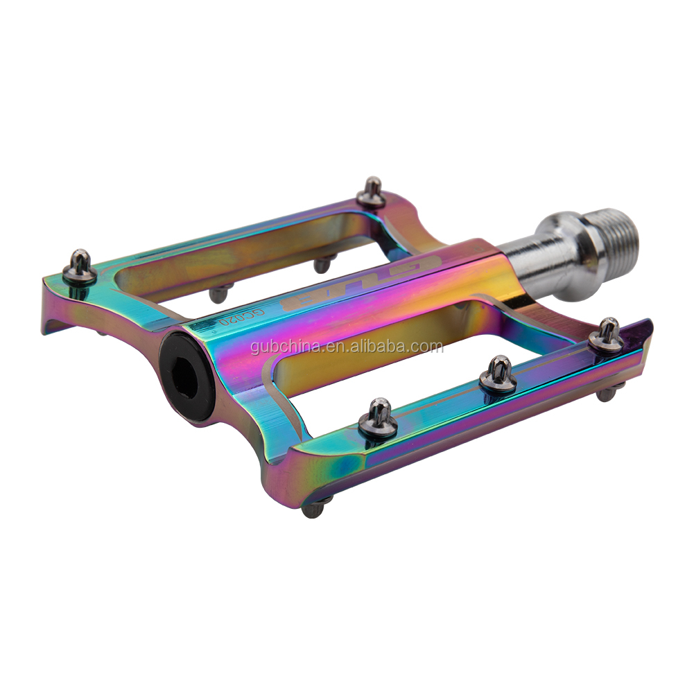GUB GC-020 Colorful MTB Ultralight Bike Bicycle Pedals Mountain Road Bike Pedal Cycling Aluminum Alloy Rainbow Pedal