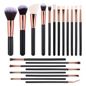 BUEART 2020 NEW DESIGN 20pcs Soft Synthetic Free Sample rose gold black Handle Makeup Brush Set/Custom Logo Make Up Brushes