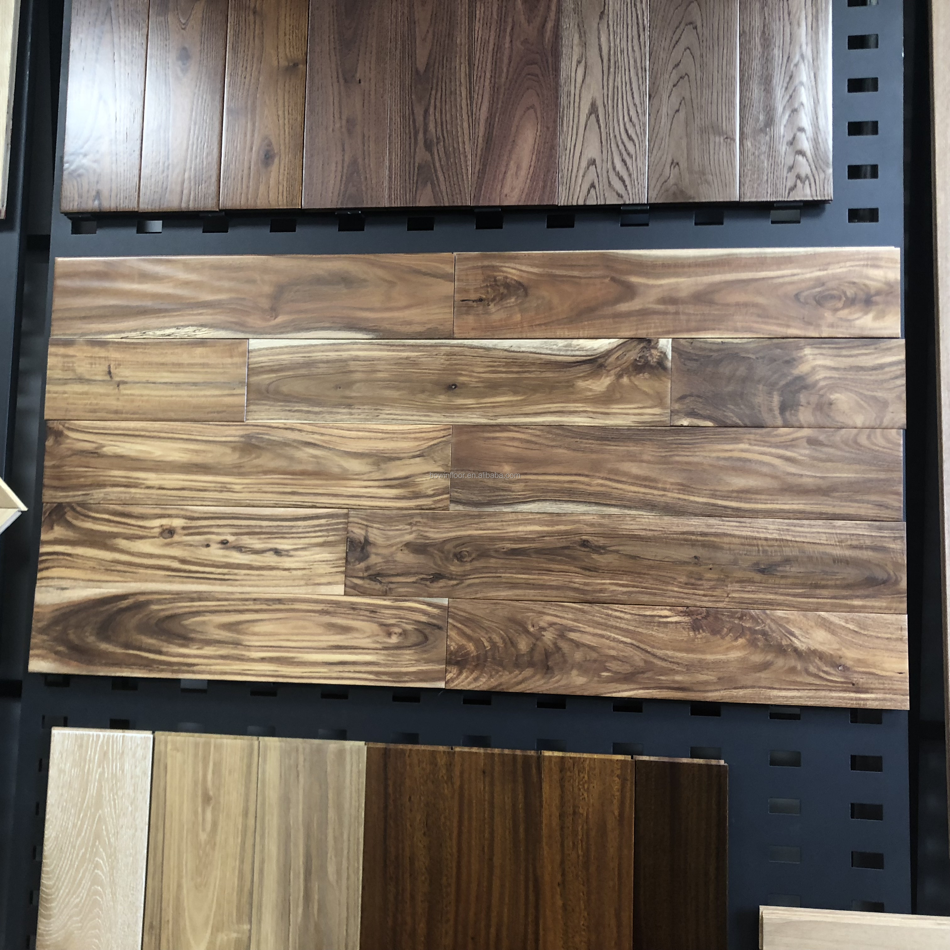 clx ul tobacco road acacia 8mm Tobacco Road Hand Scraped Natural Acacia Hardwood Flooring