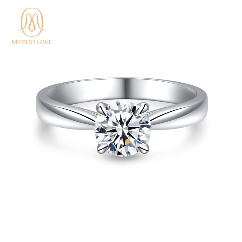 18k Pure Gold Ring Simple Fashionable Moissanite Diamond Ring 18K Ring Woman 18K Gold Jewelry