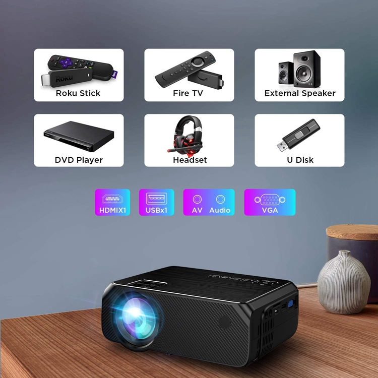 2020 Good Selling HD Miracast Projector 3600Lumens 200 inches Home Theater Projector Support 1080P
