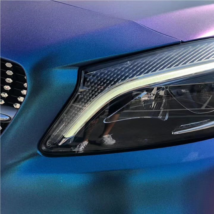 Chameleon Purple Blue 3D Carbon Fiber Vinyl Wrap - 24x60 Inch Color Shift Car Decal Film
