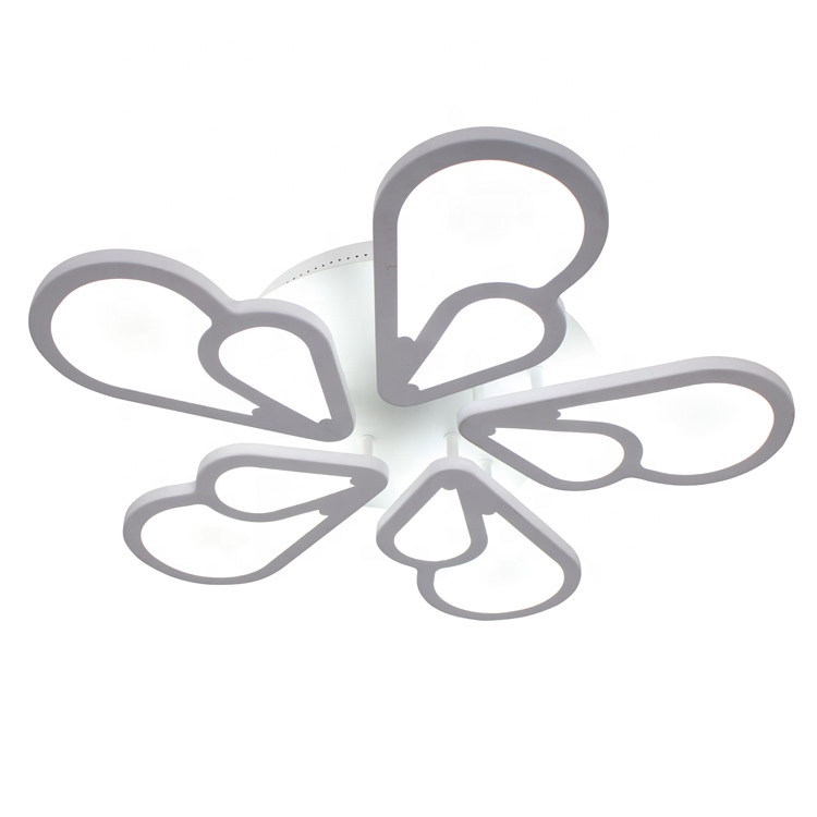 Светодиодный потолочный светильник высокой мощности, 5 9 головок, с пультом дистанционного управления, акриловый, Цветочный, для спальни, 100 Вт