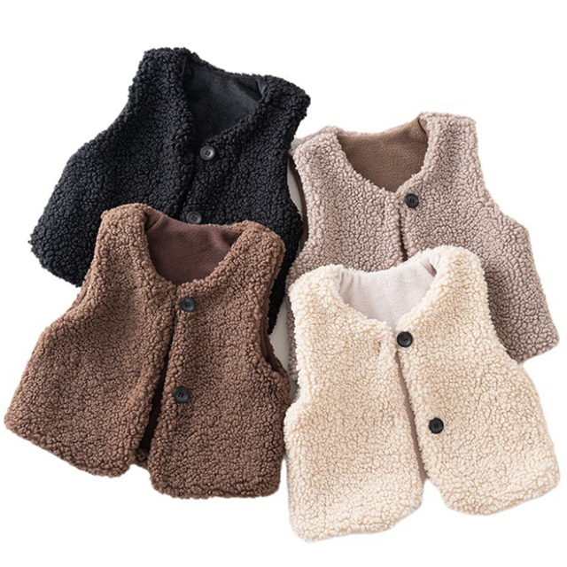 Сезон осень-зима; Детский Толстый Жилет для девочек и мальчиков пальто на берберском флисе с плюшевой подкладкой для девочек, детская верхняя одежда, хит продаж, зимняя одежда для детей
