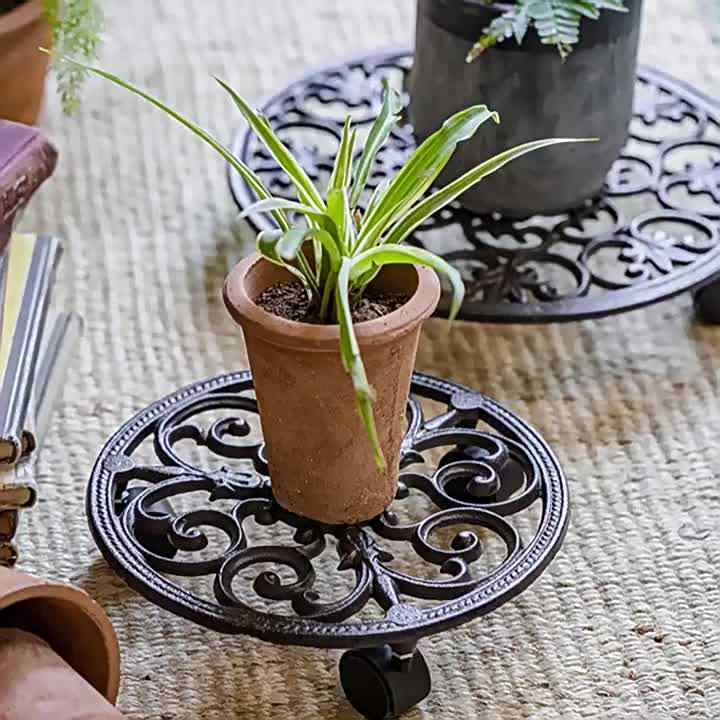 Wholesale Heavy Pots Stand Cast Iron Plant Pot Stand Strong Industrial  Strength Wheel Plant Stand Trolley