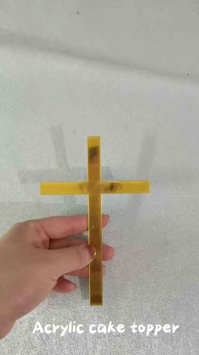 Topper per torta LaserTEC oscurato (piccola croce) acrilico/legno