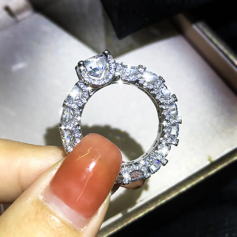 2020 new design Ring bling diamond exaggerated luxury couple wedding jewelry