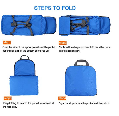 حقيبة سفر من القماش الخشن قابلة للطي خفيفة الوزن مقاومة للماء قابلة للطي مع حقيبة أحذية