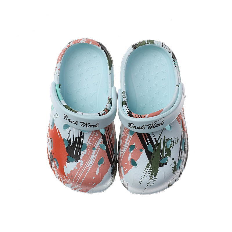 Тапочки детские летние из ЭВА, с мультяшным принтом, граффити, 2021