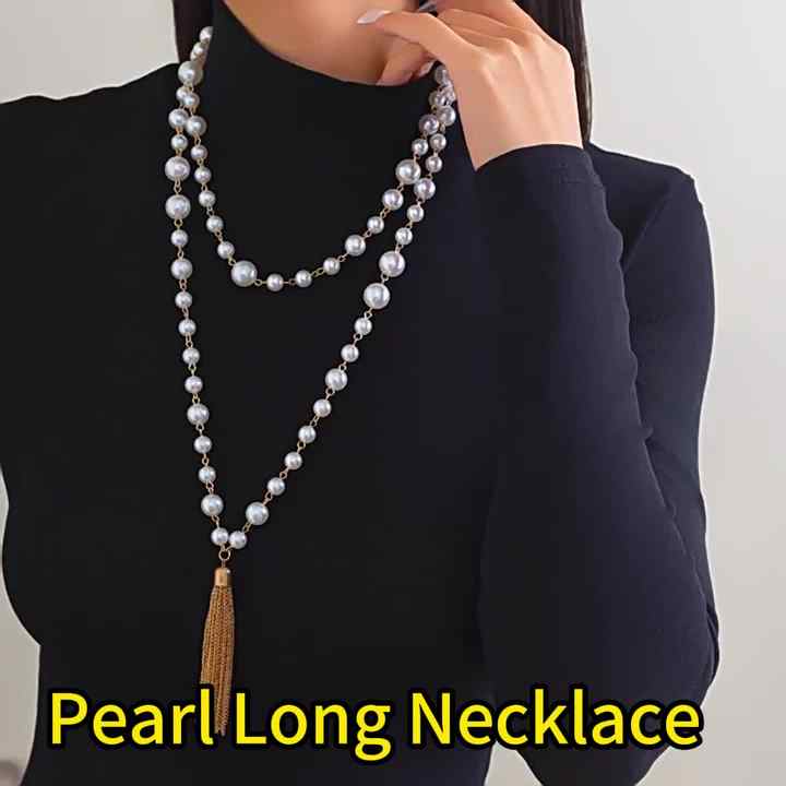Wholesale Vintage Style Women's Long Pearl Beaded Stacked Wholesale Vintage Style Women's Long Pearl Beaded Stacked