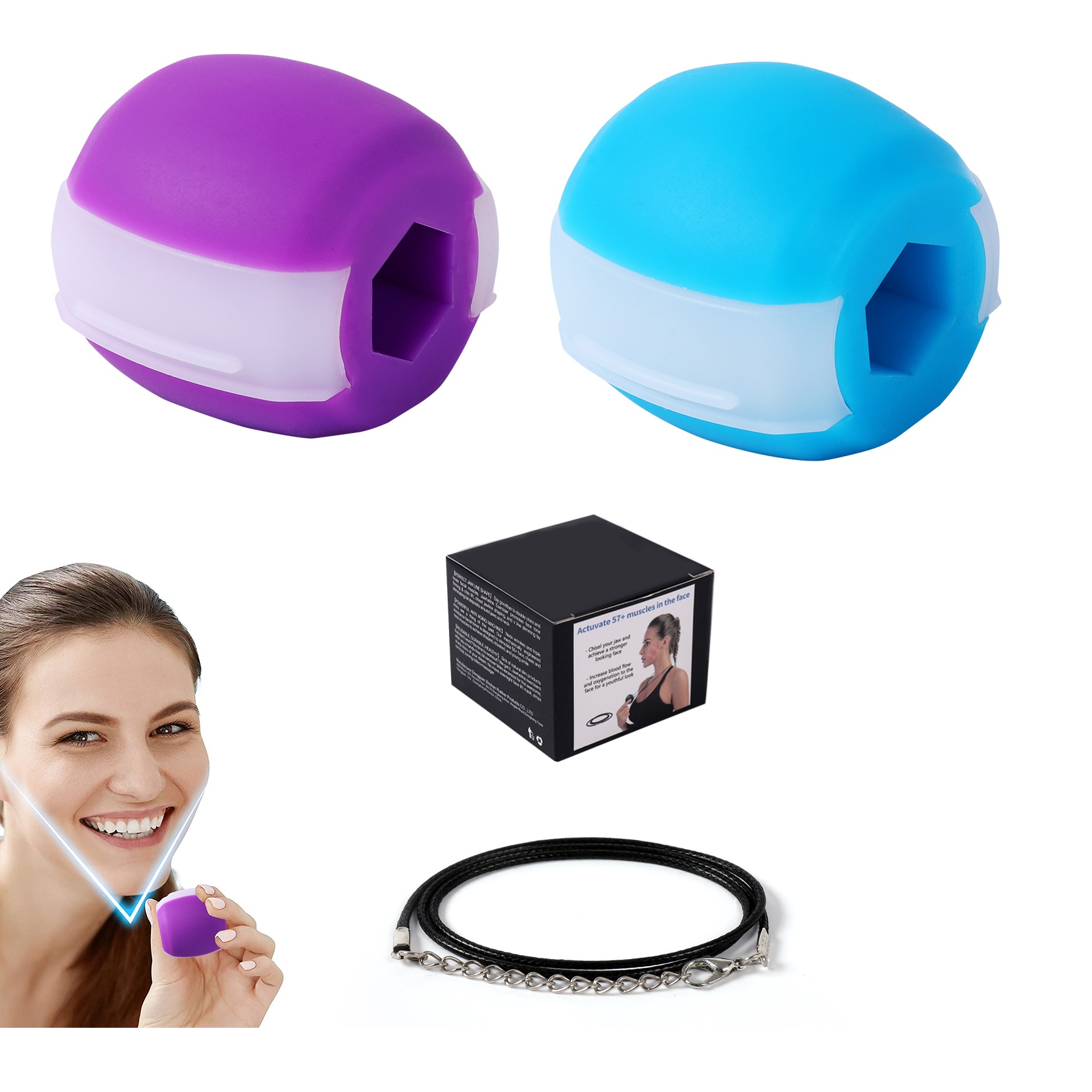 Пищевой силикон фитнес уход за кожей лица определить ваш тон ваше лицо челюсти тренажер для мышц и шеи тонизирующий тонкий подбородка мяч для упражнений тренер