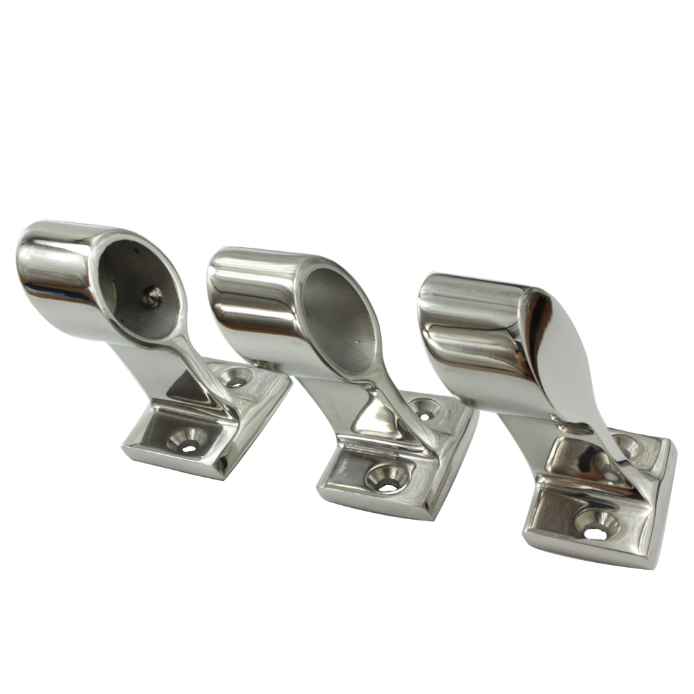 Stainless Steel 316 60-Degree End Stanchion Hand Rail Fitting, 7/8" (22.2mm) Diameter