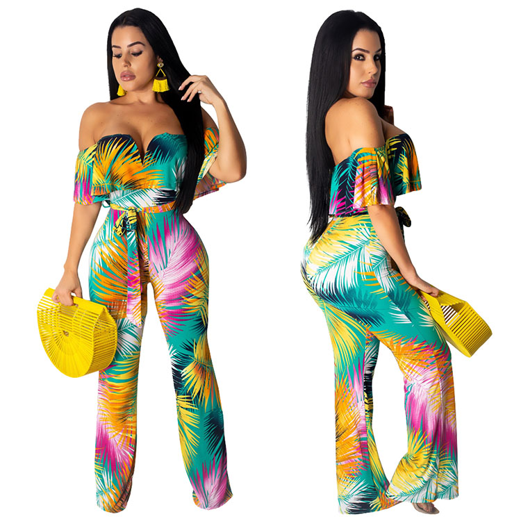 Женская модная одежда с цветочным принтом, Комбинезоны и комбинезоны