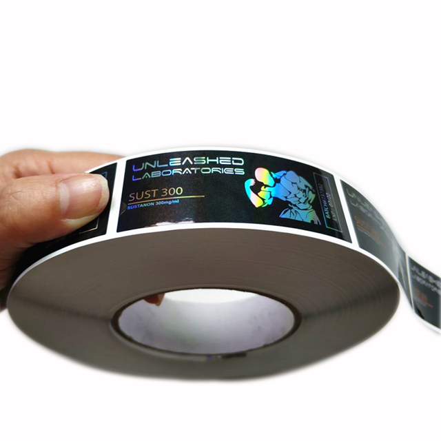 Free design custom printing with holographic logo Gen Pharma labs steroid 10ml vial box label and vial paper sticker