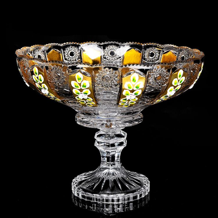 Золотая линия фруктовая чаша Чешский стиль эмалированная декоративная Бытовая стеклянная чаша