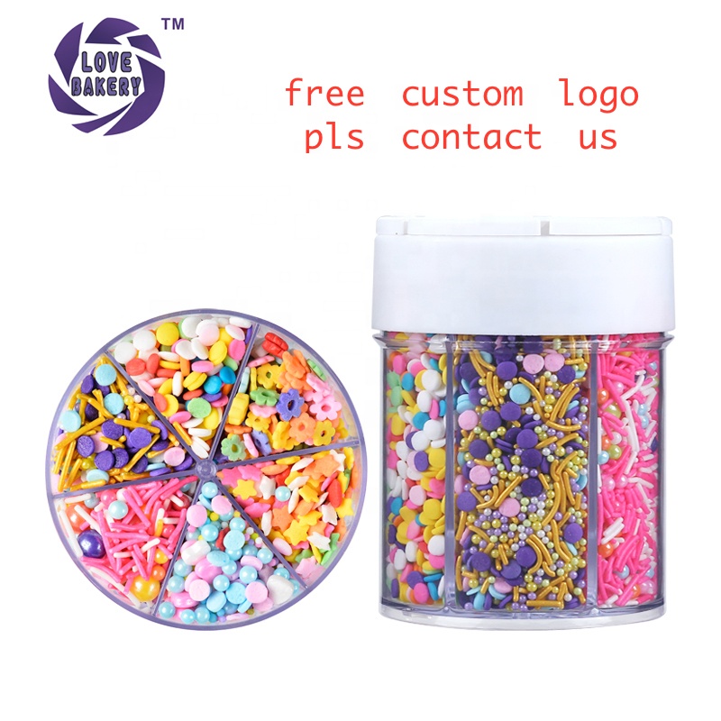 Любовь хлебобулочные 6 ячеек сахарные бусины хлопчатобумажные конфеты съедобные брызги Хлебобулочные ингредиенты съедобные брызги украшения для торта