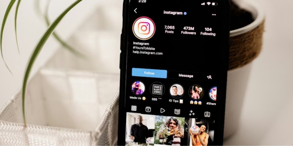 Instagram profile with portrait photos