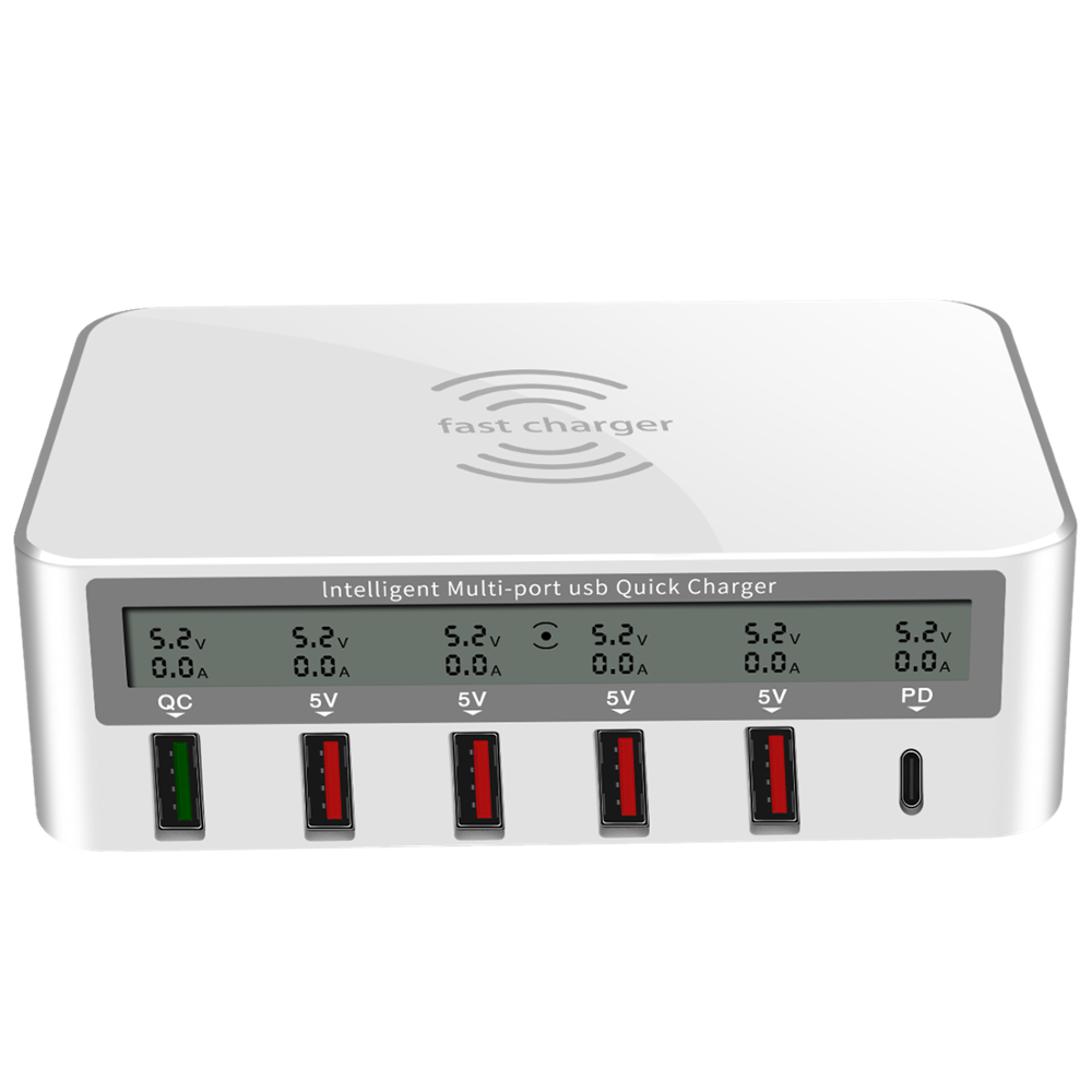 6-портовое Многофункциональный Pd/КК СИД Беспроводное зарядное устройство