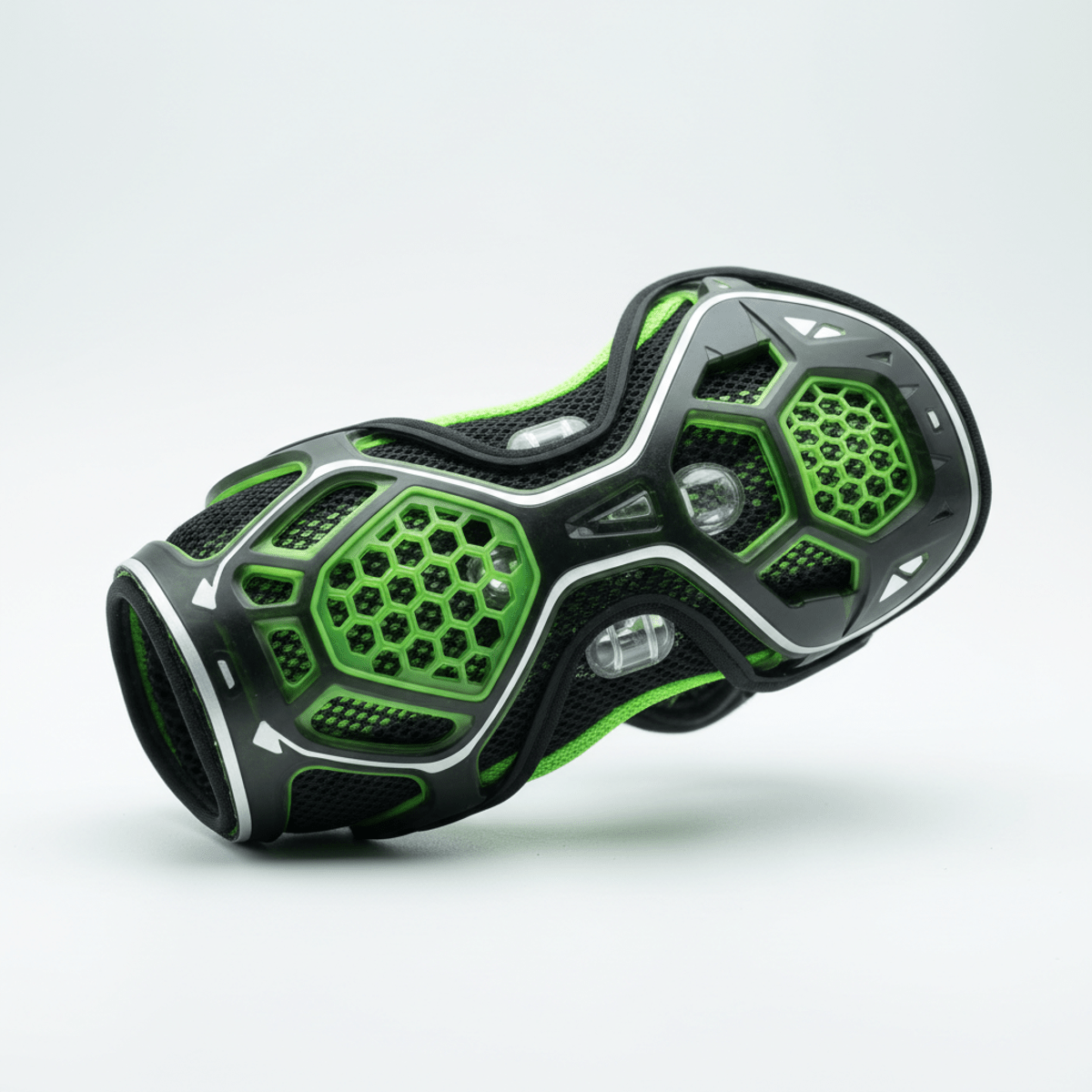 Ultra-realistic sports elbow brace with advanced polymer honeycomb patterns for tendonitis.