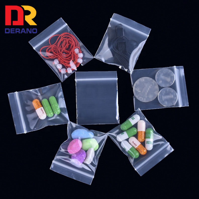 Эко-дружественных пользовательских печатных прозрачный замок молнии маленькие пластиковые упаковочные мешки для ювелирных изделий