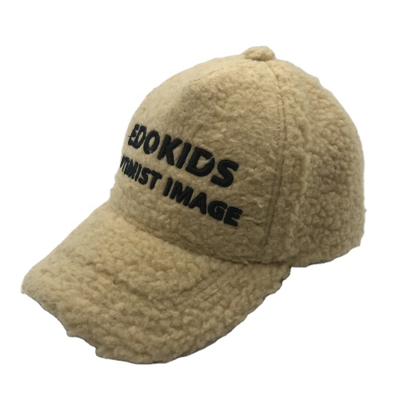 Модные высококачественные зимние шапки на заказ от производителя, мягкая удобная шерпа ткань, детская бейсбольная шапка с вышивкой на 5 панелей и Кепка
