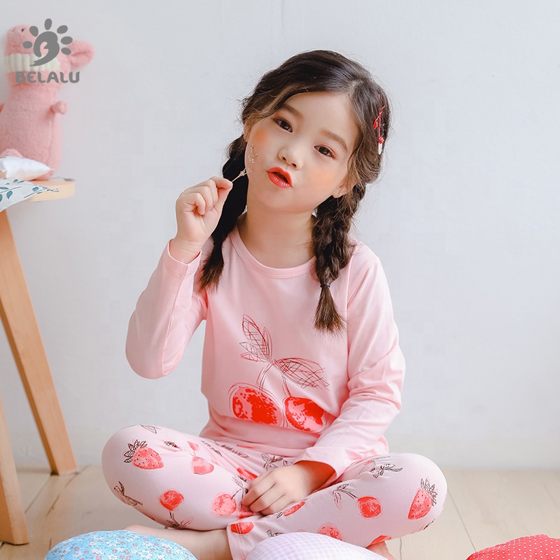 Bailalu children's clothing spring home service suit girls' long-sleeved pajamas girls' underwear Lycra cotton home service