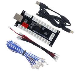 Black Color New Zero Delay USB PC Joystick PCB Board USB Controls with 2PIN Cable To MAME Games & Mini Top Arcade Machine